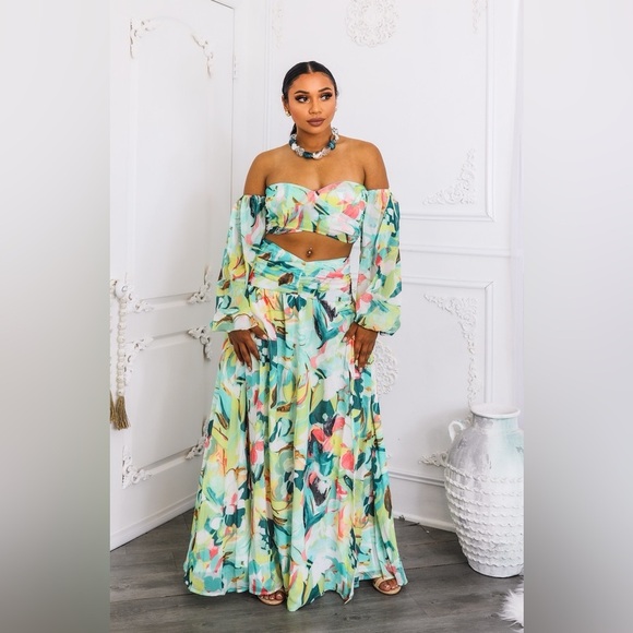 Floral Maxi Skirt Set - Picture 3 of 11